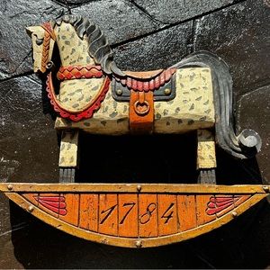 Vintage 1972 Vanguard Studios Rocking Horse Wall Hanging - Beverly Hills
